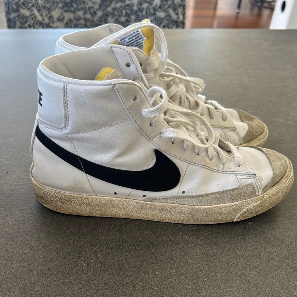 Nike White and Black High-Top Sneakers